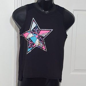 New Relaxed - Fit Girl’s Shirt- Tank Top - Size XL ( 14 - 16 ) Black